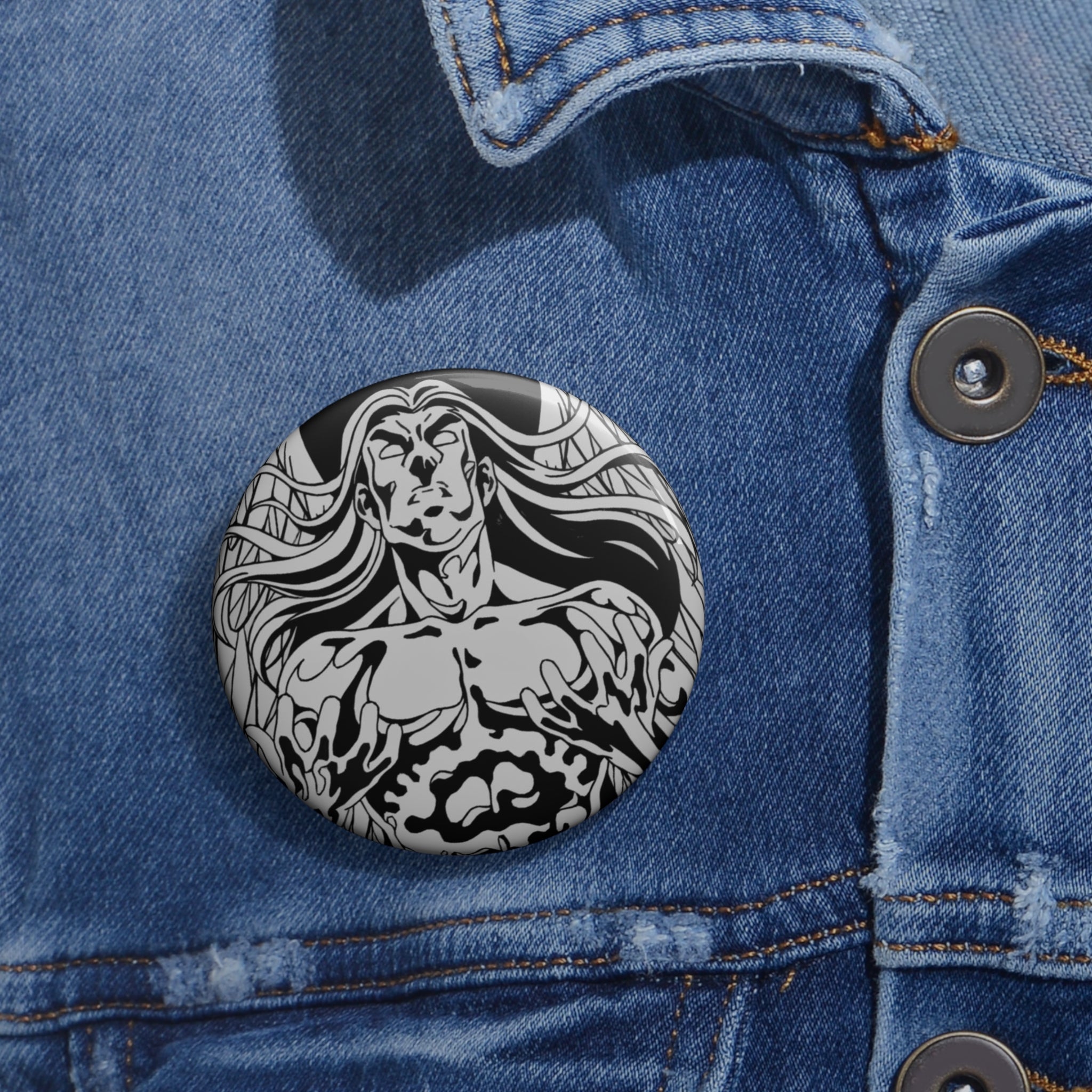 The Rising Saint Pin Button — Rise up!