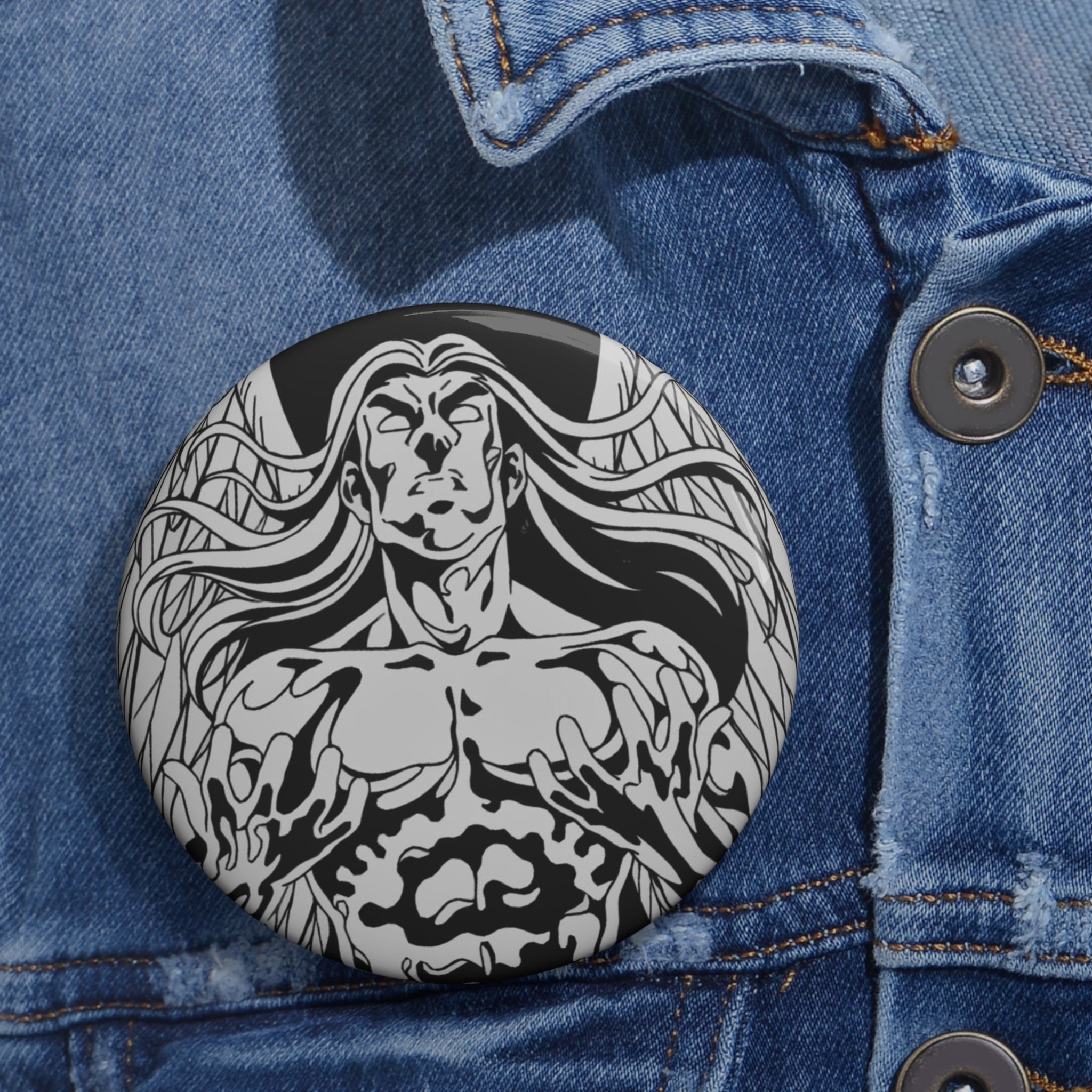 The Rising Saint Pin Button — Rise up!