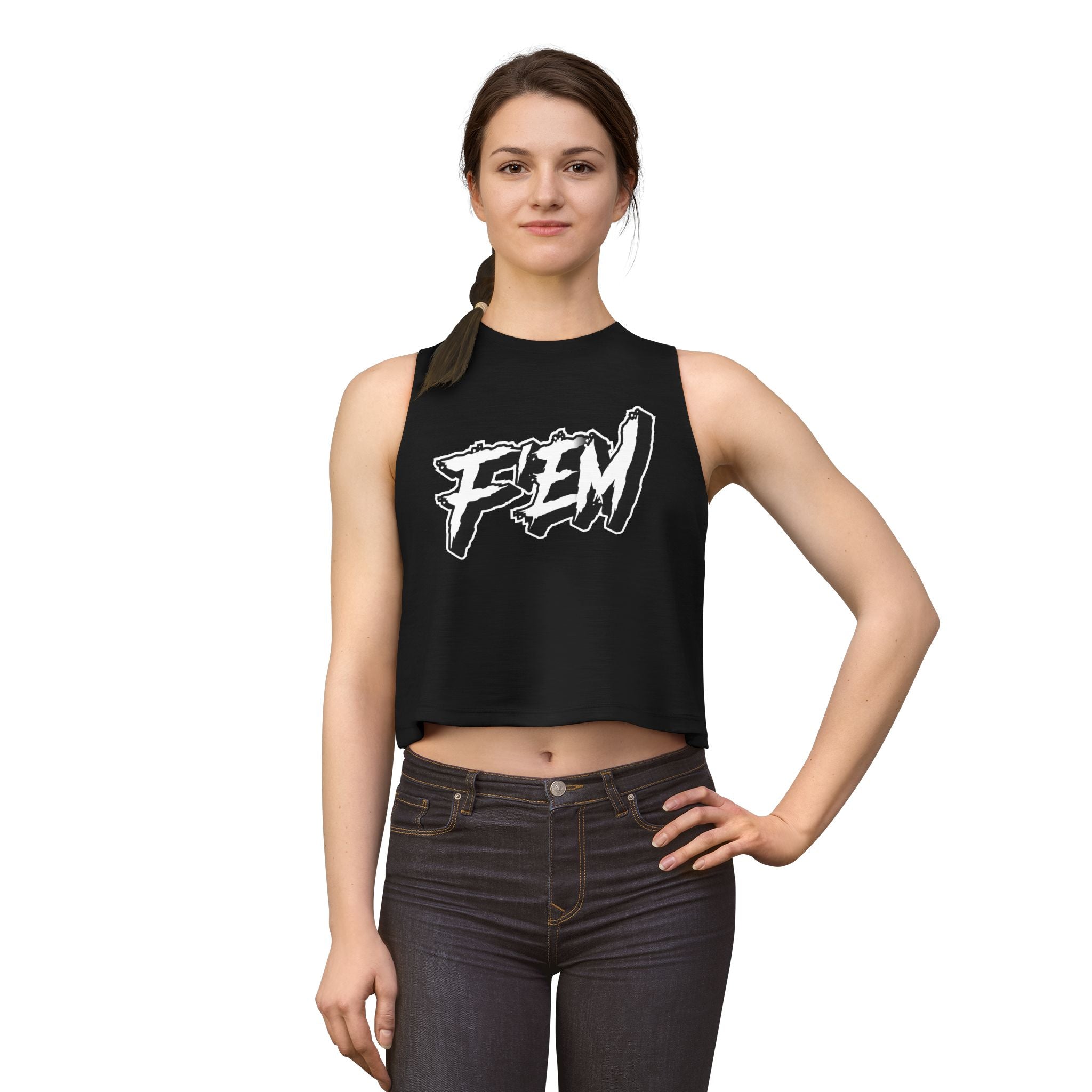 F'EM Crop Top — the B.B is here, Women's Muscle Tank